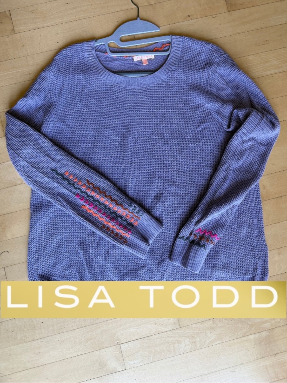 Lisa Todd lavender thermal weave sweater, M,  CB2628